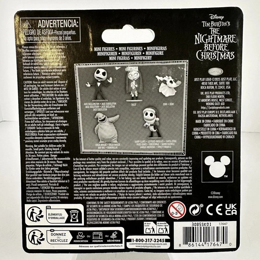 Disney Nightmare Before Christmas Mini Figures Jack Sally Oogie Zero Set